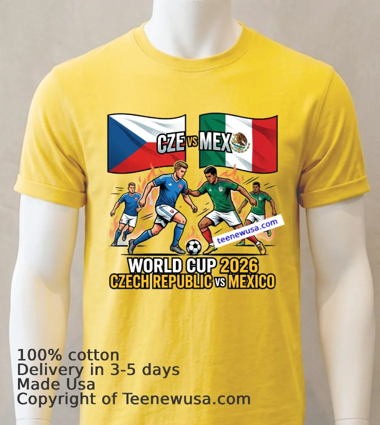 Czech Republic Vs Mexico World Cup 2026 T Shirt - yellow-t-shirt Czech Republic Vs Mexico World Cup 2026 T Shirt Yellow T Shirt