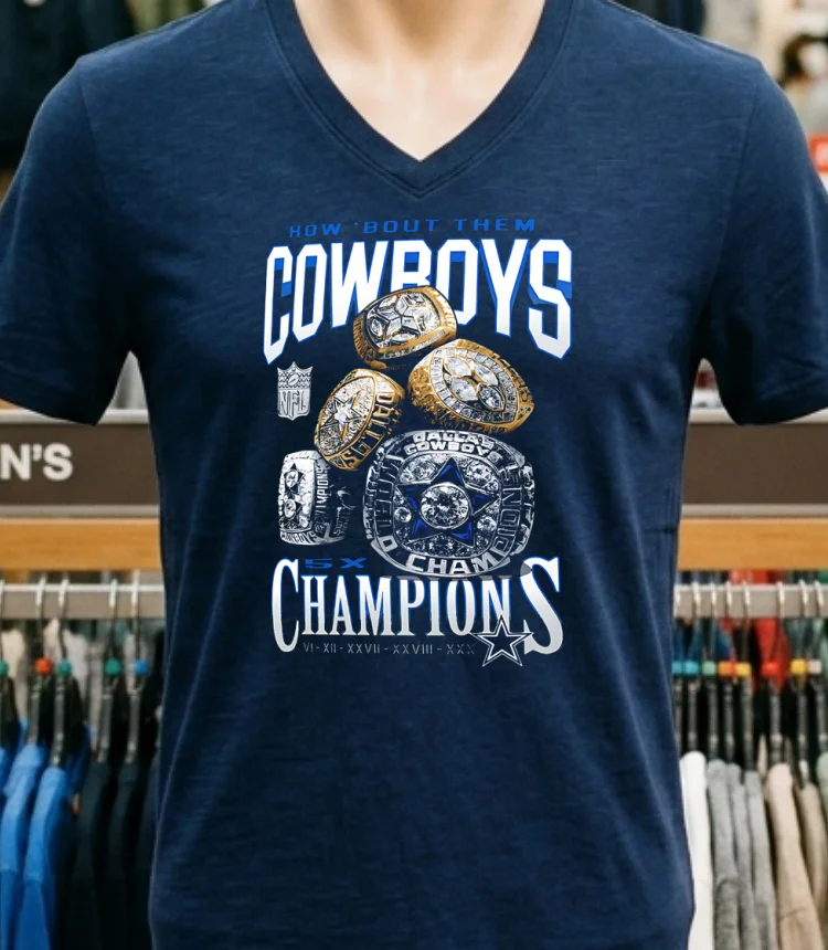 Dallas Cowboys Merchandise 5X Rings Shirt - navy-shirt Dallas Cowboys Merchandise 5x Rings Shirt Navy Shirt 1