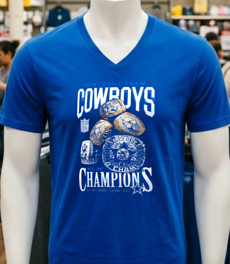 Dallas Cowboys Merchandise 5X Rings Shirt - navy-shirt Dallas Cowboys Merchandise 5x Rings Shirt Navy Shirt 2