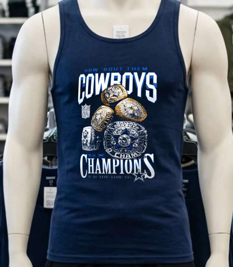 Dallas Cowboys Merchandise 5x Rings Shirt Navy Shirt