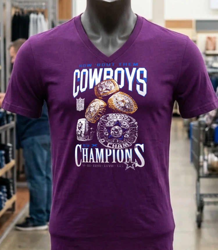 Dallas Cowboys Merchandise 5X Rings Shirt - purple-shirt Dallas Cowboys Merchandise 5x Rings Shirt Purple Shirt