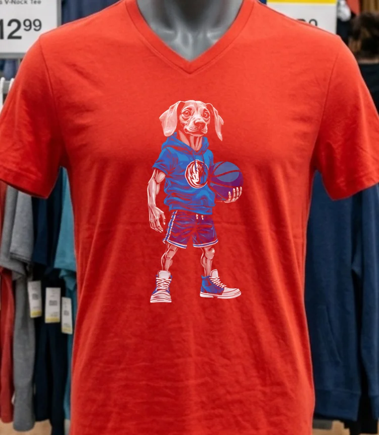Dallas Mavericks Dachshund Hoop Dogs Shirt - red-shirt Dallas Mavericks Dachshund Hoop Dogs Shirt Red Shirt