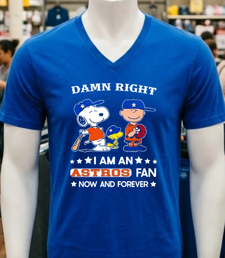 Damn Right I Am A Astros Fan Now And Forever Snoopy And Charlie Brown Shirt - navy-shirt Damn Right I Am A Astros Fan Now And Forever Snoopy And Charlie Brown Shirt Navy Shirt 2