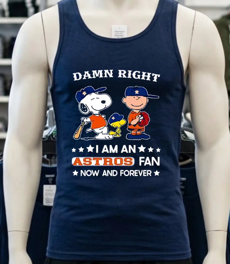 Damn Right I Am A Astros Fan Now And Forever Snoopy And Charlie Brown Shirt - navy-shirt Damn Right I Am A Astros Fan Now And Forever Snoopy And Charlie Brown Shirt Navy Shirt