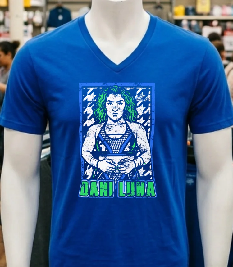 Dani Luna Dogstooth Retro Shirt - navy-shirt Dani Luna Dogstooth Retro Shirt Navy Shirt 1