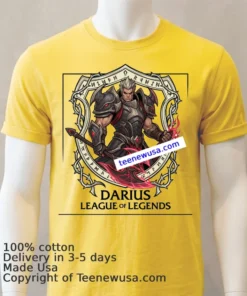 Darius League Of Legends T Shirt Yellow T Shirt