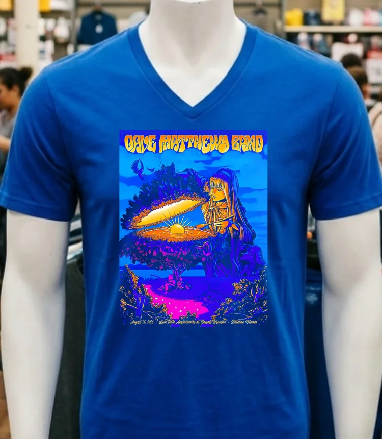 Dave Matthews Band Stateline Nevada 2025 Poster At Lake Tahoe Amphitheatre At Caesars Republic On August 26 2025 Shirt Navy Shirt 2