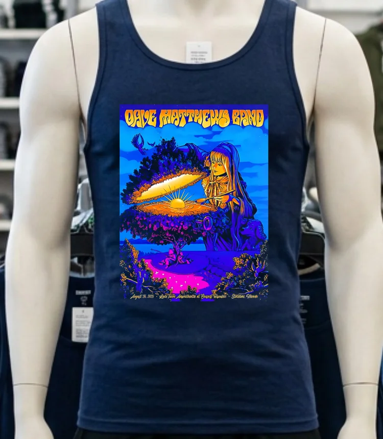 Dave Matthews Band Stateline Nevada 2025 Poster At Lake Tahoe Amphitheatre At Caesars Republic On August 26 2025 Shirt Navy Shirt
