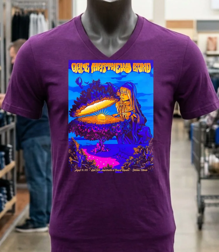 Dave Matthews Band Stateline Nevada 2025 Poster At Lake Tahoe Amphitheatre At Caesars Republic On August 26 2025 Shirt - purple-shirt Dave Matthews Band Stateline Nevada 2025 Poster At Lake Tahoe Amphitheatre At Caesars Republic On August 26 2025 Shirt Purple Shirt