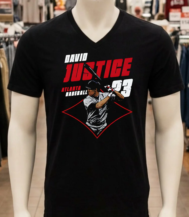 David Justice Atlanta Diamond #23 Shirt - balck-shirt David Justice Atlanta Diamond 23 Shirt Balck Shirt