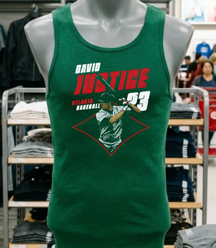 David Justice Atlanta Diamond #23 Shirt - green-shirt David Justice Atlanta Diamond 23 Shirt Green Shirt