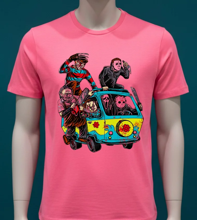 Dead By Daylight Horror Go By Car Shirt - pink-t-shirt Dead By Daylight Horror Go By Car Shirt Pink T Shirt