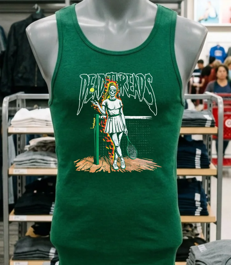 Dead Threads Tennis Female Skeleton Shirt Green Shirt