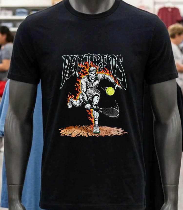 Dead Threads Tennis Male Skeleton Shirt - balck-shirt Dead Threads Tennis Male Skeleton Shirt Balck Shirt
