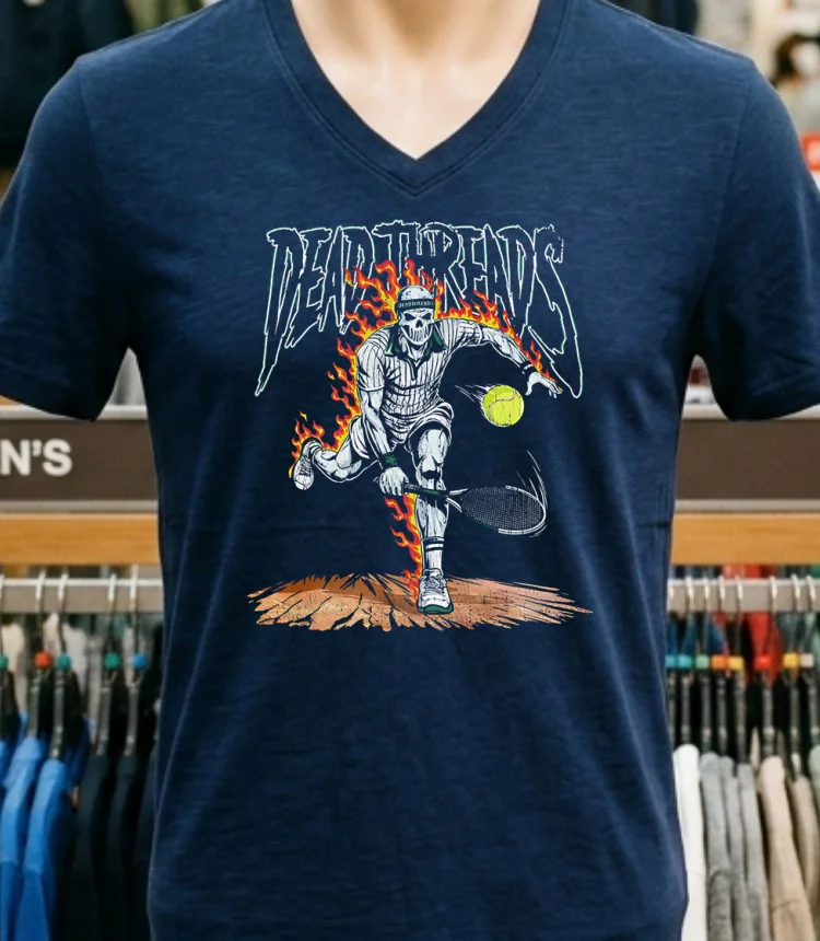 Dead Threads Tennis Male Skeleton Shirt - navy-shirt Dead Threads Tennis Male Skeleton Shirt Navy Shirt 1