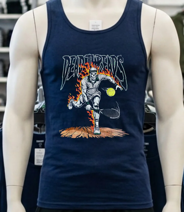 Dead Threads Tennis Male Skeleton Shirt Navy Shirt