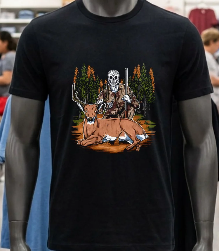 Deer Hunting Hunter Skeleton Shirt - balck-shirt Deer Hunting Hunter Skeleton Shirt Balck Shirt