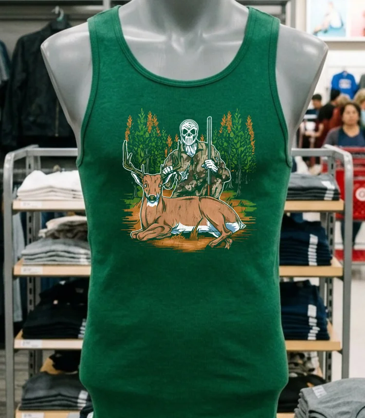 Deer Hunting Hunter Skeleton Shirt - green-shirt Deer Hunting Hunter Skeleton Shirt Green Shirt