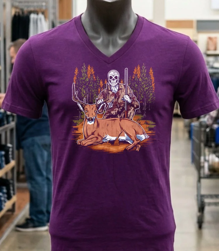 Deer Hunting Hunter Skeleton Shirt Purple Shirt 1