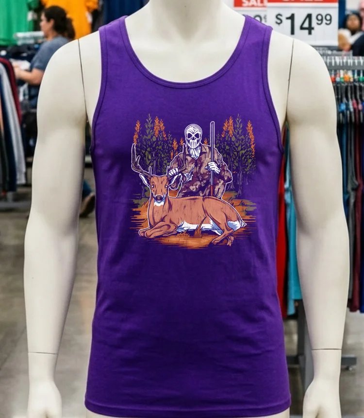 Deer Hunting Hunter Skeleton Shirt - purple-shirt Deer Hunting Hunter Skeleton Shirt Purple Shirt