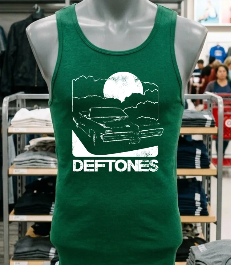 Deftones Car Mom Retro Shirt - green-shirt Deftones Car Mom Retro Shirt Green Shirt
