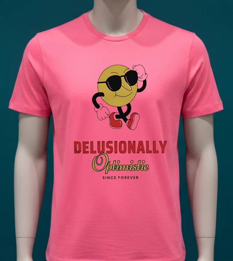 Delusionally Optimistic Since Forever Shirt - pink-t-shirt Delusionally Optimistic Since Forever Shirt Pink T Shirt