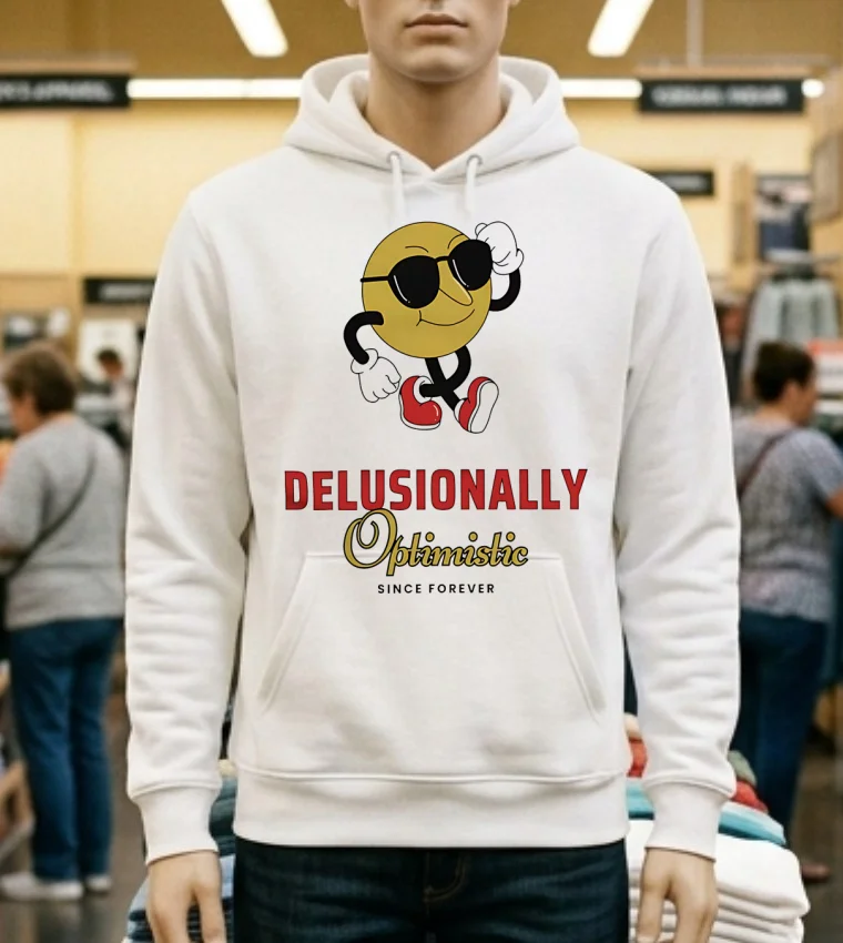 Delusionally Optimistic Since Forever Shirt - white-t-shirt Delusionally Optimistic Since Forever Shirt White T Shirt 1