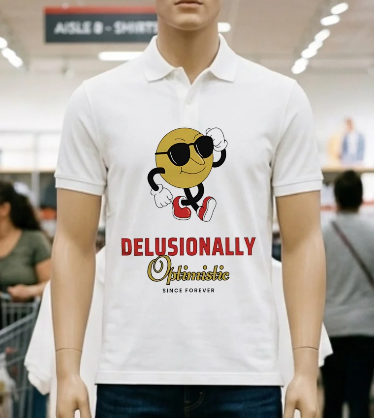 Delusionally Optimistic Since Forever Shirt - white-t-shirt Delusionally Optimistic Since Forever Shirt White T Shirt 2