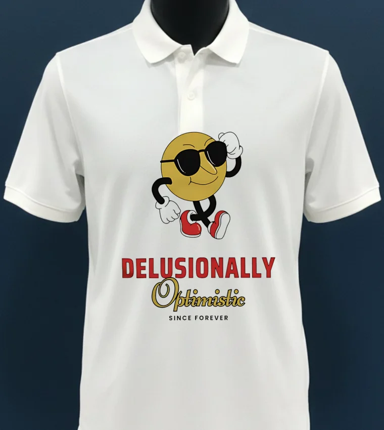Delusionally Optimistic Since Forever Shirt - white-t-shirt Delusionally Optimistic Since Forever Shirt White T Shirt 3