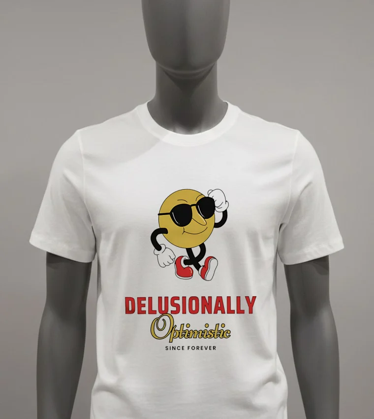 Delusionally Optimistic Since Forever Shirt - white-t-shirt Delusionally Optimistic Since Forever Shirt White T Shirt 5