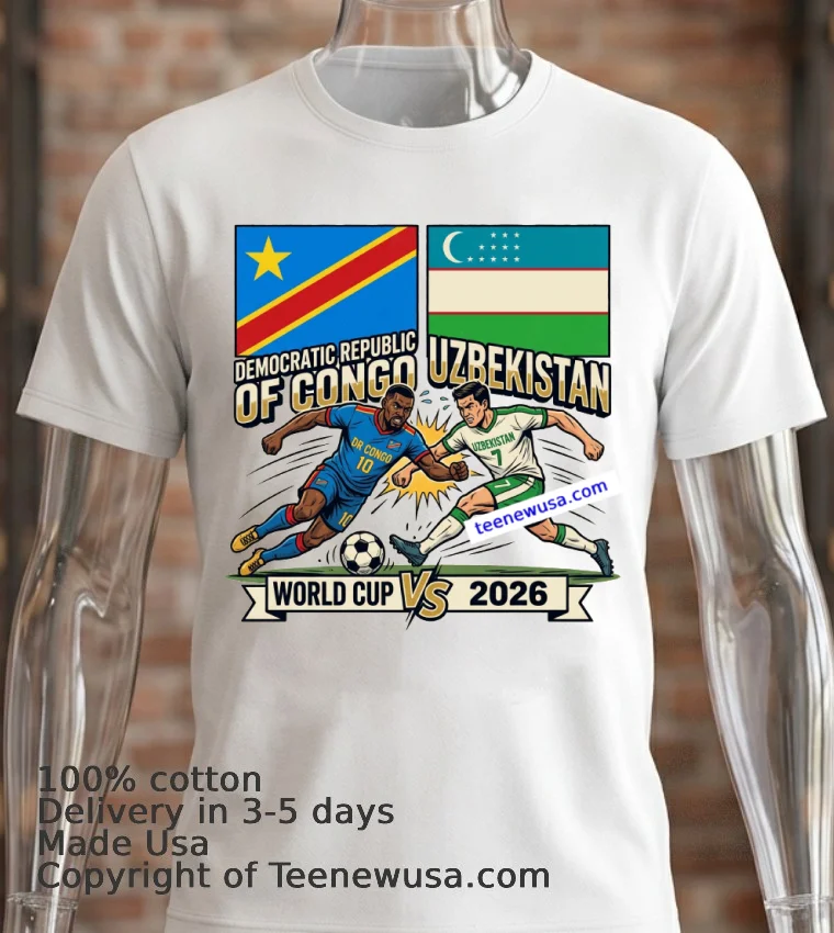 Democratic Republic Of Congo Vs Uzbekistan World Cup 2026 T Shirt - white-t-shirt 2 Democratic Republic Of Congo Vs Uzbekistan World Cup 2026 T Shirt White T Shirt 2