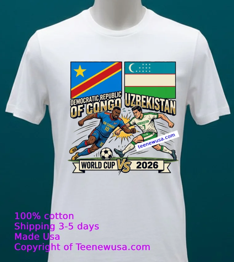 Democratic Republic Of Congo Vs Uzbekistan World Cup 2026 T Shirt - white-t-shirt 20 Democratic Republic Of Congo Vs Uzbekistan World Cup 2026 T Shirt White T Shirt 20