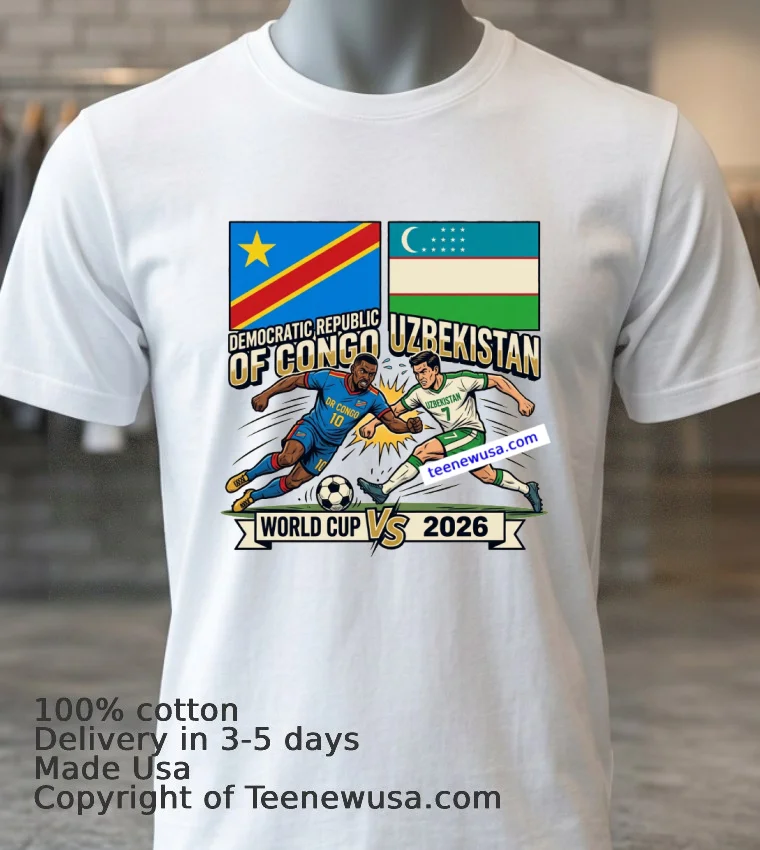 Democratic Republic Of Congo Vs Uzbekistan World Cup 2026 T Shirt - white-t-shirt 3 Democratic Republic Of Congo Vs Uzbekistan World Cup 2026 T Shirt White T Shirt 3