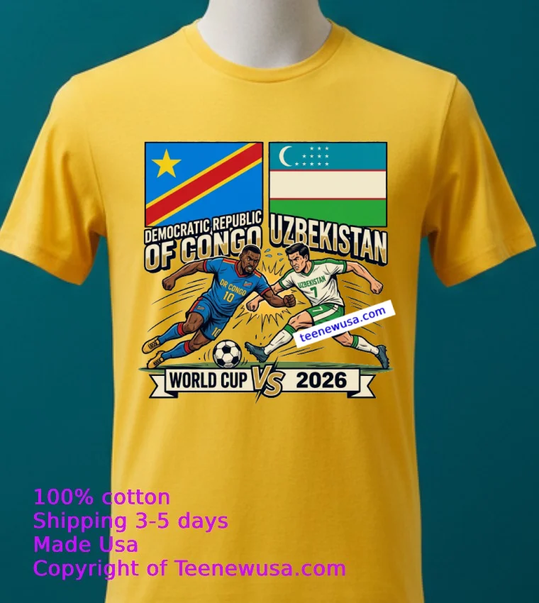 Democratic Republic Of Congo Vs Uzbekistan World Cup 2026 T Shirt - yellow-t-shirt 2 Democratic Republic Of Congo Vs Uzbekistan World Cup 2026 T Shirt Yellow T Shirt 2