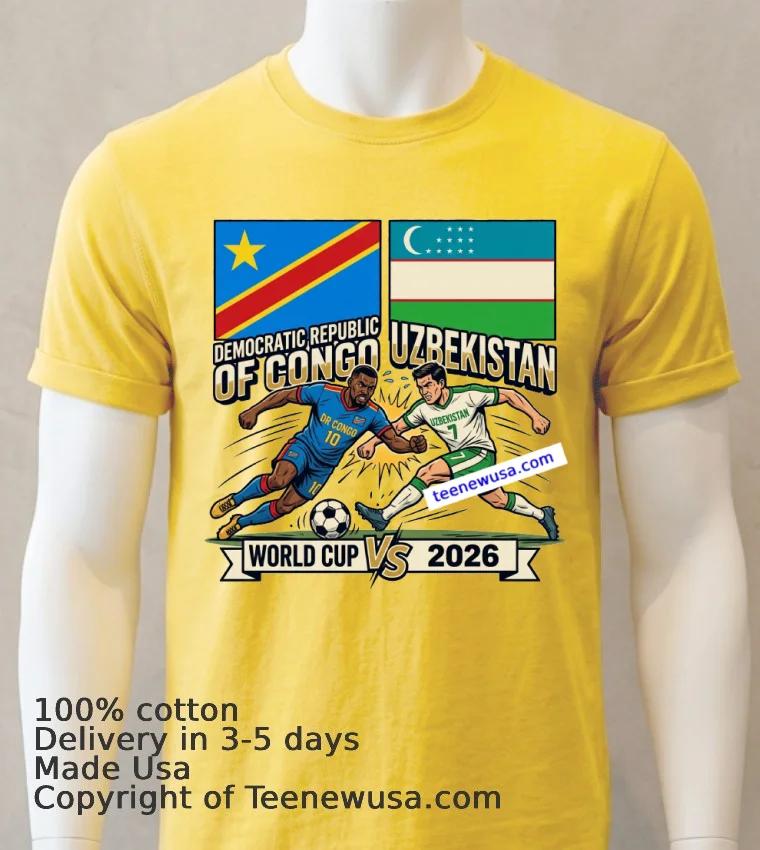 Democratic Republic Of Congo Vs Uzbekistan World Cup 2026 T Shirt - yellow-t-shirt Democratic Republic Of Congo Vs Uzbekistan World Cup 2026 T Shirt Yellow T Shirt