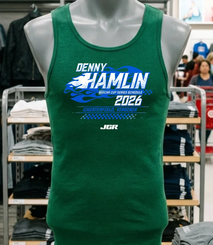 Denny Hamlin Nascar Cup Series Schedule 2026 Chesterfield Virginia Shirt Green Shirt