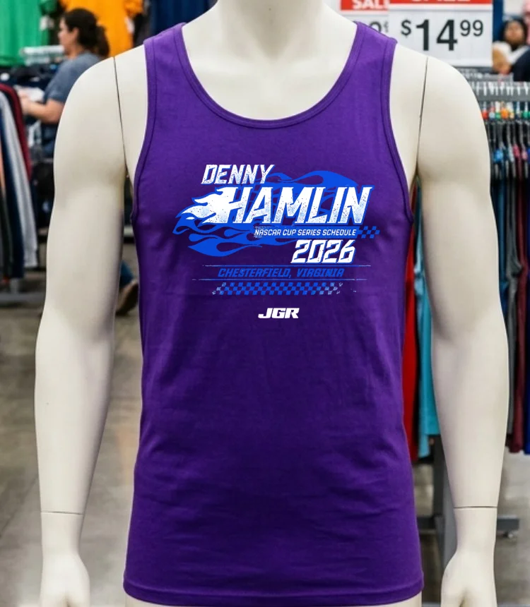 Denny Hamlin Nascar Cup Series Schedule 2026 Chesterfield Virginia Shirt - purple-shirt Denny Hamlin Nascar Cup Series Schedule 2026 Chesterfield Virginia Shirt Purple Shirt