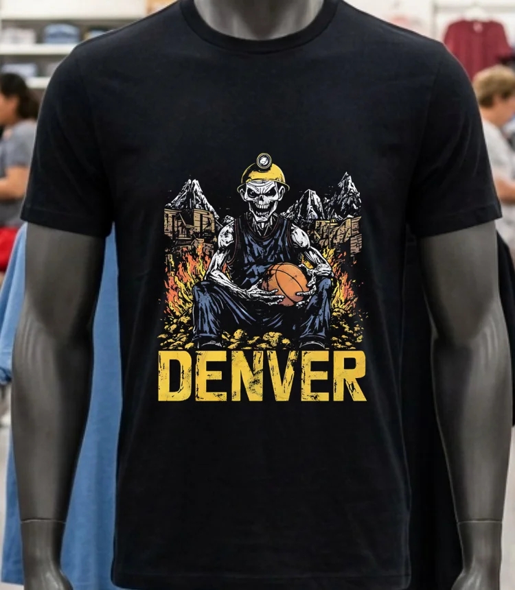 Denver Basketball American Team Sports Retro Shirt - balck-shirt Denver Basketball American Team Sports Retro Shirt Balck Shirt