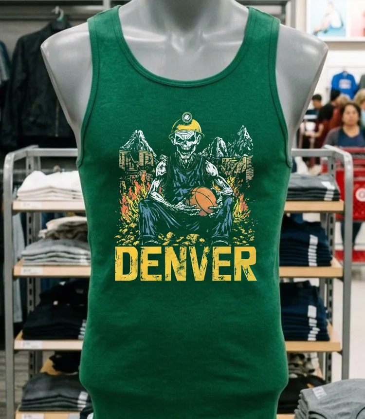 Denver Basketball American Team Sports Retro Shirt Green Shirt