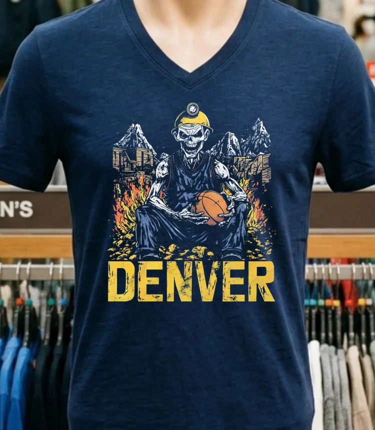 Denver Basketball American Team Sports Retro Shirt - navy-shirt Denver Basketball American Team Sports Retro Shirt Navy Shirt 1