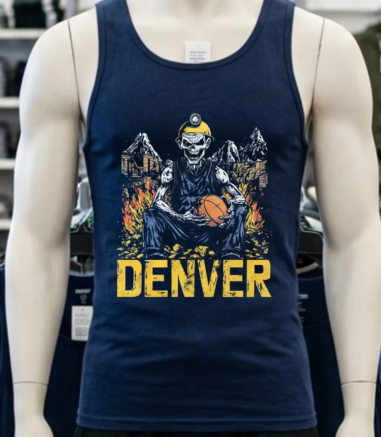 Denver Basketball American Team Sports Retro Shirt Navy Shirt