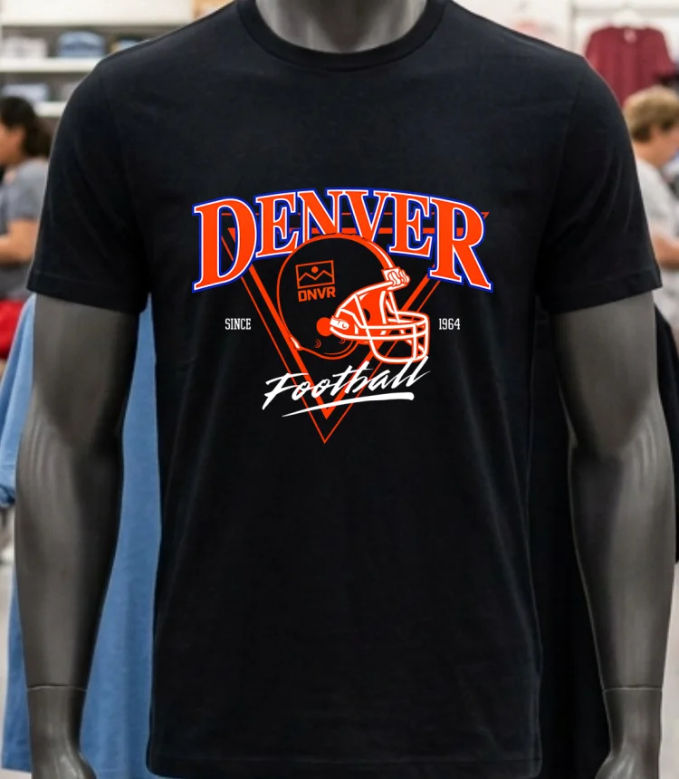 Denver Broncos Dnvr Football Helmet Since 1964 Shirt - balck-shirt Denver Broncos Dnvr Football Helmet Since 1964 Shirt Balck Shirt