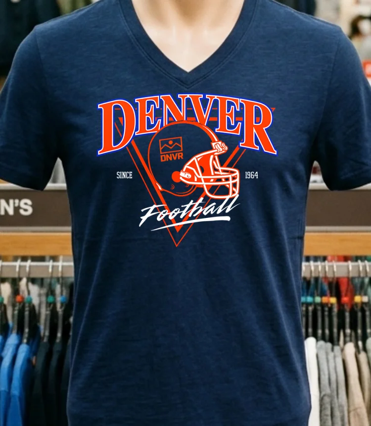 Denver Broncos Dnvr Football Helmet Since 1964 Shirt - navy-shirt Denver Broncos Dnvr Football Helmet Since 1964 Shirt Navy Shirt 1