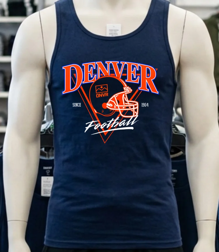 Denver Broncos Dnvr Football Helmet Since 1964 Shirt - navy-shirt Denver Broncos Dnvr Football Helmet Since 1964 Shirt Navy Shirt