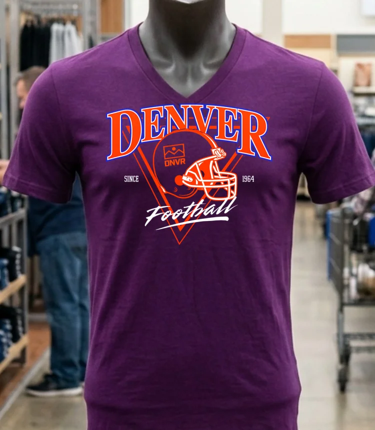 Denver Broncos Dnvr Football Helmet Since 1964 Shirt - purple-shirt Denver Broncos Dnvr Football Helmet Since 1964 Shirt Purple Shirt 3