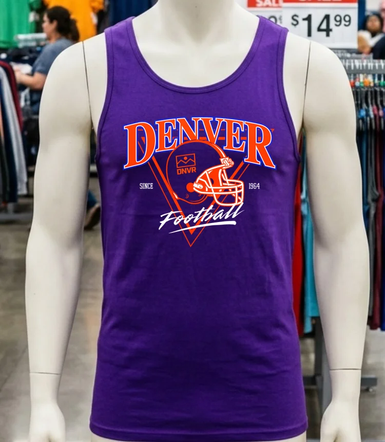 Denver Broncos Dnvr Football Helmet Since 1964 Shirt - purple-shirt Denver Broncos Dnvr Football Helmet Since 1964 Shirt Purple Shirt