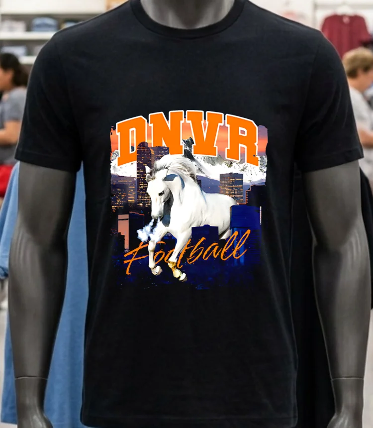 Denver Broncos Dnvr Football Shirt - balck-shirt Denver Broncos Dnvr Football Shirt Balck Shirt