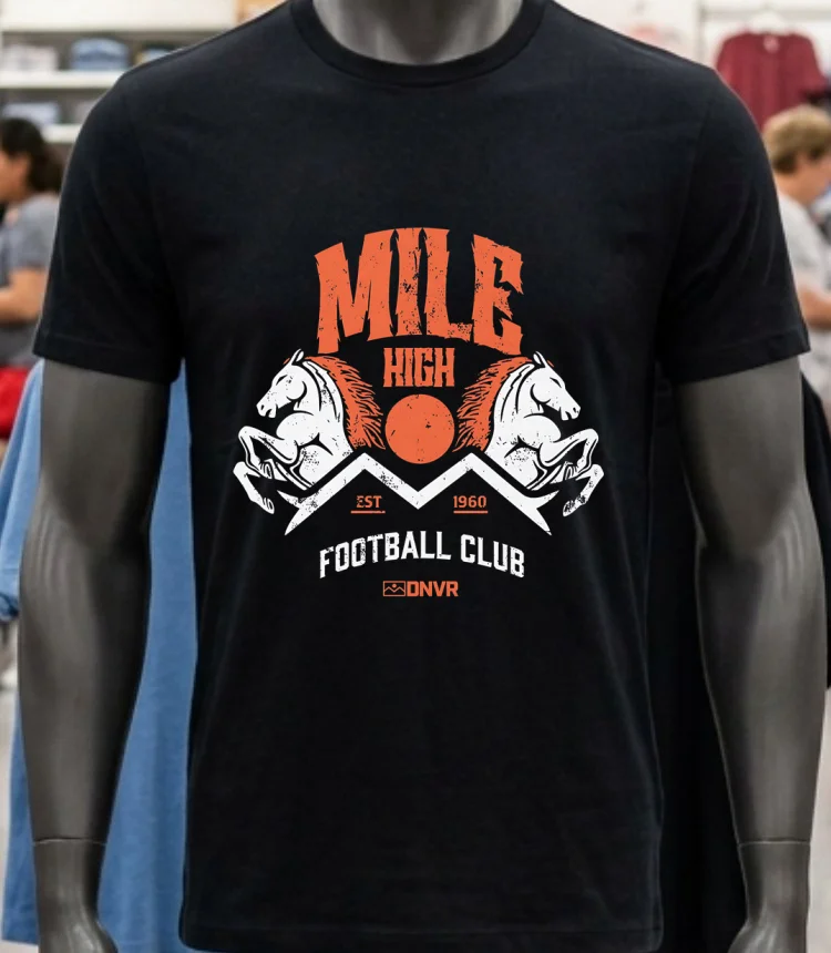 Denver Broncos Dnvr Mile High Fc Football Club Est 1960 Shirt - balck-shirt Denver Broncos Dnvr Mile High Fc Football Club Est 1960 Shirt Balck Shirt