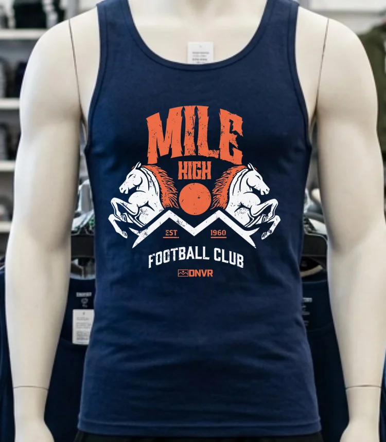 Denver Broncos Dnvr Mile High Fc Football Club Est 1960 Shirt Navy Shirt