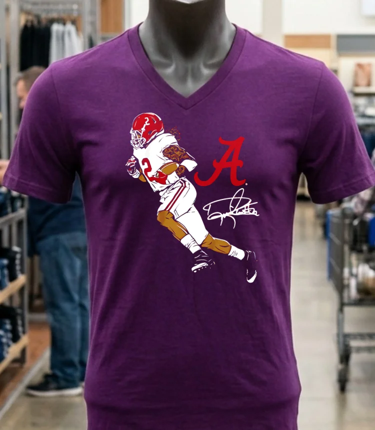 Derrick Henry Superstar Pose Alabama Football Signature Shirt Purple Shirt 1